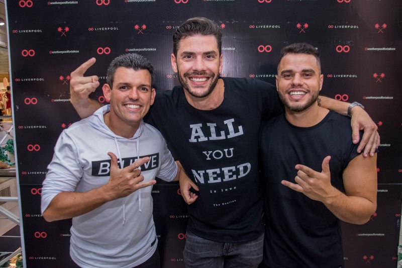 Rodrigo Vellardi, Tiago Durante e Caio Mathias armam coquetel de lançamento da Liverpool no Iguatemi Fortaleza