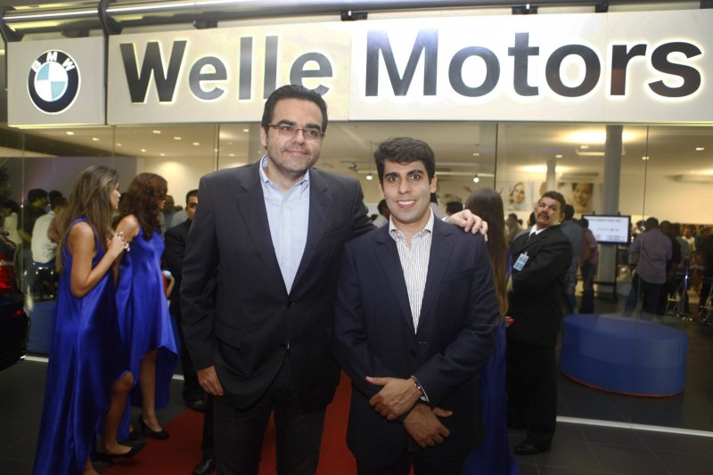 Bruno Tude e João França Jr pilotam o coquetel de inauguração da Welle Motors