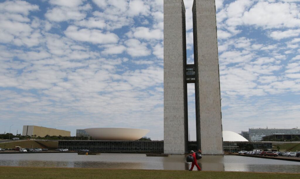 Palácio Do Congresso Nacional Na Praça Dos Três Poderes Em Brasília