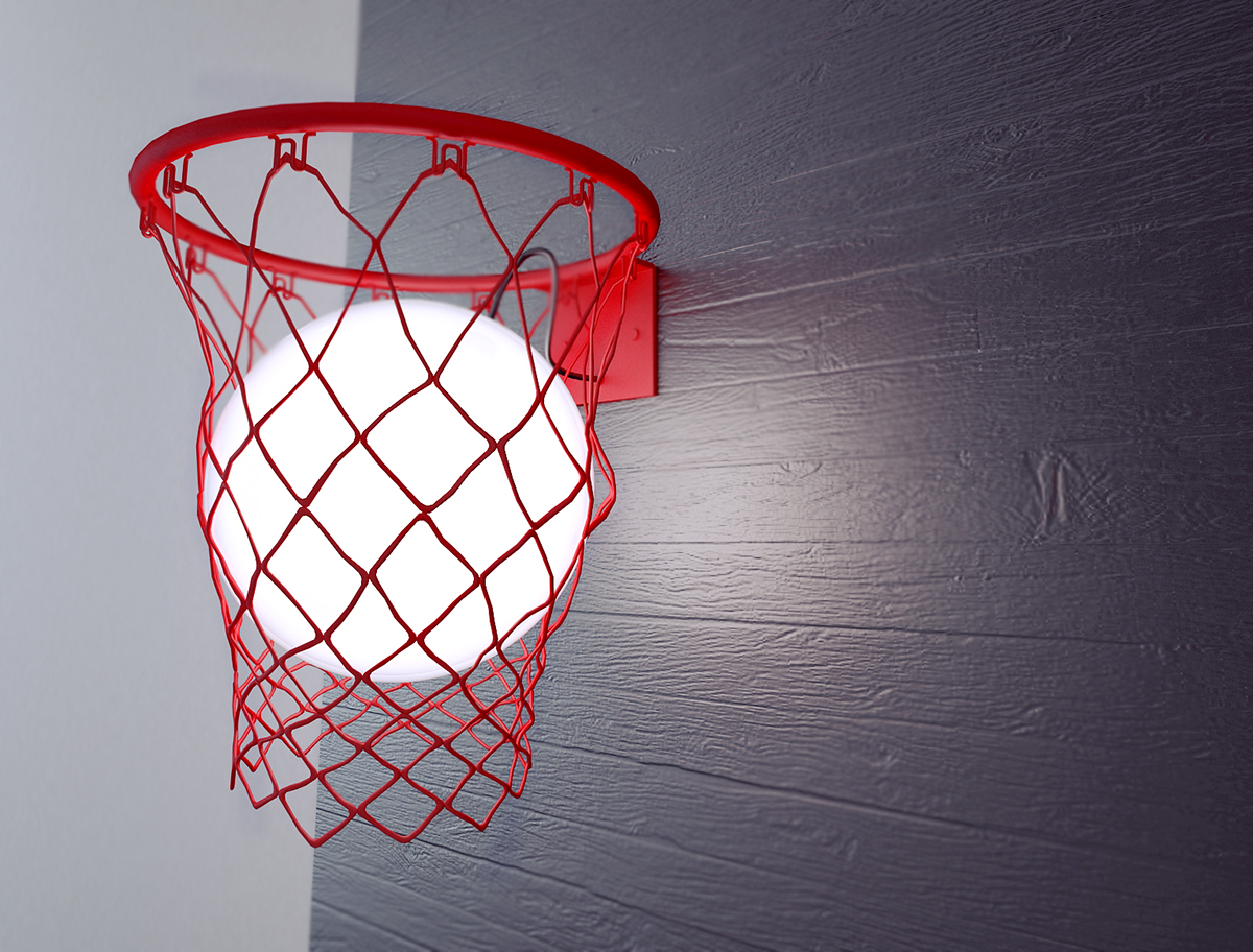 Olimpíadas na decoração –  Luminária em forma de cesta de basquete