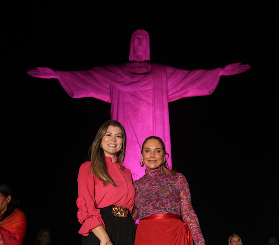 Primeira-dama do estado do Rio de Janeiro participa do lançamento da campanha do Outubro Rosa no Cristo Redentor